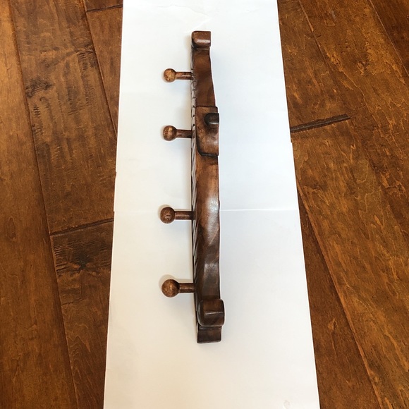 Hand Carved Wood Thailand Thai Coat Clothes Hooks Hanger Hall Tree Entry Foyer - Picture 4 of 8